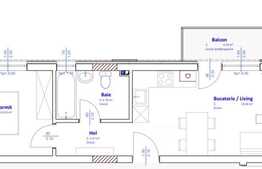 Apartament 2 camere, 37,9 mp, semifinisat, zona Vivo