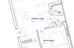 Apartament 2 camere, 36.03 mp, semifinisat, zona Vivo