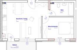 2 camere, 42.58 mp, etaj intermediar, zona Vivo
