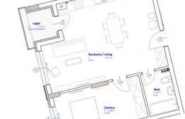 Apartament cu priveliste, 2 camere, 53.54 mp, semifinisat, zona Vivo