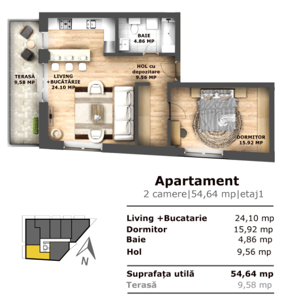 Apartament de vânzare 2 camere Iris - 51830AV | BLITZ Cluj-Napoca | Poza1