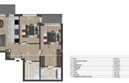 Apartament 3 camere, 76mp, 2 balcoane, bloc NOU 