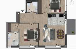 Apartament 3 camere, 70.76 mp, 3 balcoane, orientare SUDICA, etaj intermediar!