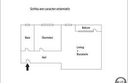 Apartament cu 2 camere in zona linistita, 52 mp, semifinisat