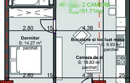 Apartament 2 camere, 52 mp, semifinisat, etaj intermediar, zona Fabricii!