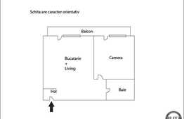 Apartament 2 camere, zona de interes, 44 mp, 10 mp balcon, semifinisat