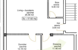 EXCLUSIVITATE! Apartament 3 camere, 58 mp, terasa 15mp, gradina 20mp, zona Sub Cetate