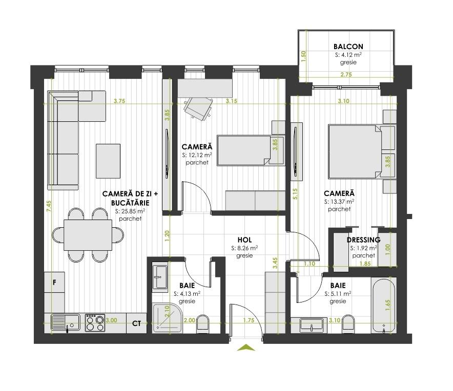 Apartament de vânzare 3 camere Manastur - 53348AV | BLITZ Cluj-Napoca | Poza1