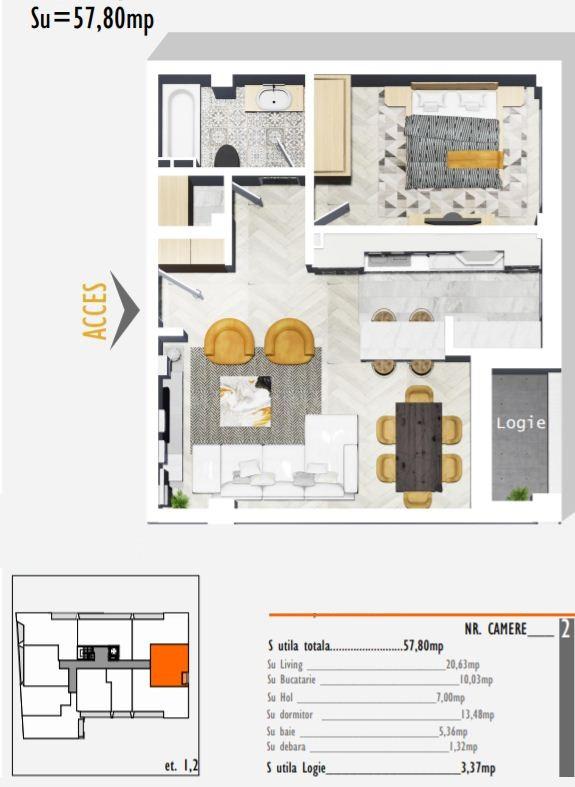 Apartament de vânzare 2 camere Marasti - 53923AV | BLITZ Cluj-Napoca | Poza2