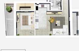 2 camere, 59.81 mp, terasa, semifinisat, zona Leroy Merlin!