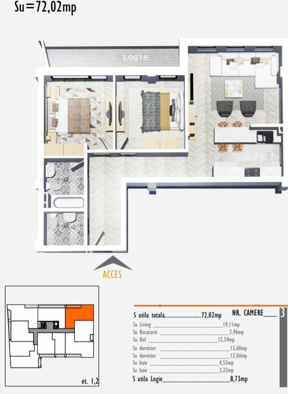 Apartament de vânzare 3 camere Marasti - 53932AV | BLITZ Cluj-Napoca | Poza2