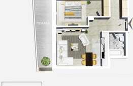 3 camere, 70.78 mp, TERASA de 20.41 mp, zona Leroy Merlin!