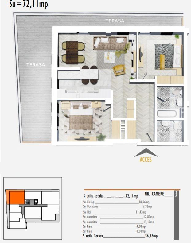 Apartament de vânzare 3 camere Marasti - 53936AV | BLITZ Cluj-Napoca | Poza2