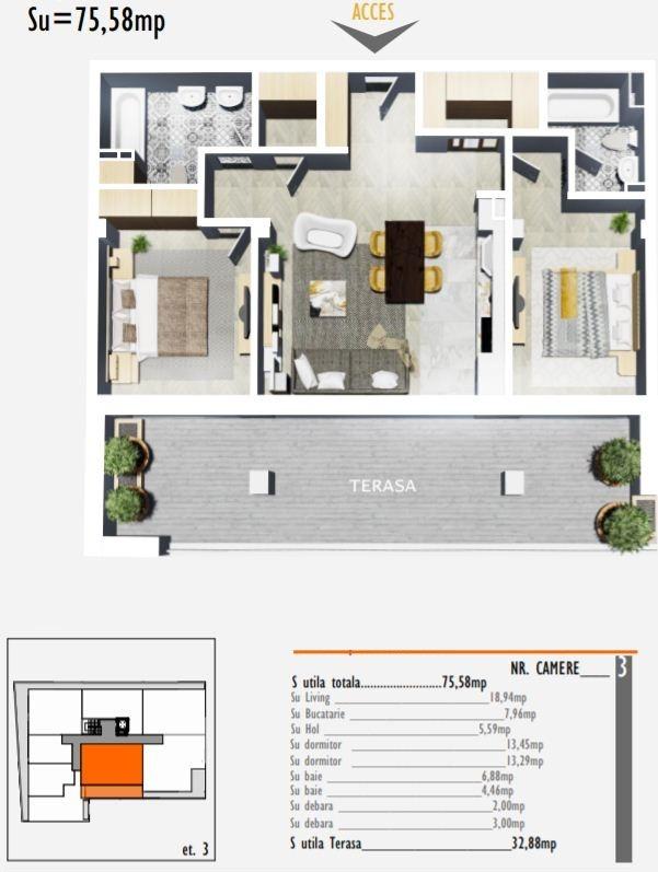 Apartament de vânzare 3 camere Marasti - 53943AV | BLITZ Cluj-Napoca | Poza2