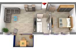 Apartament 2 camere, 41,3 mp, semifinisat, etaj intermediar, zona strazii Bucuresti