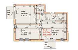 Apartament 3 camere 73.20 mp,  zona strazii Bucuresti /FINISAT