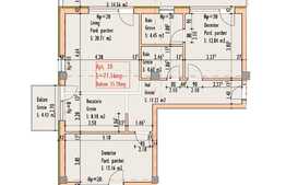 Apartament 3 camere, 77.16 mp, terasa 14.16 mp, semifinisat, zona strazii Bucuresti