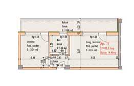Apartament 2 camere, 40.13 mp, semifinisat, etaj intermediar, zona strazii Bucuresti