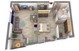 Apartament 2 camere, 53.84 mp, semifinisat, zona strazii Bucuresti