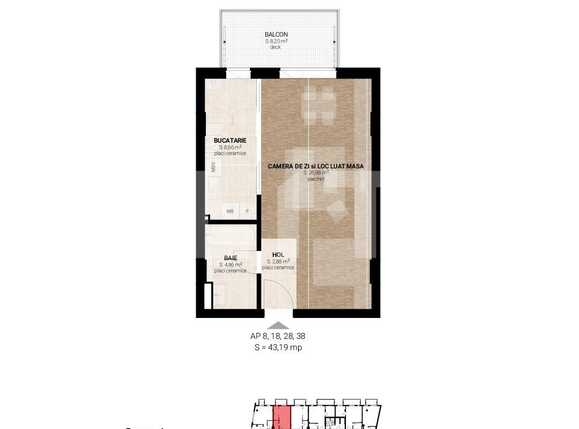 Garsonieră de vânzare Semicentral - 54342AV | BLITZ Cluj-Napoca | Poza1