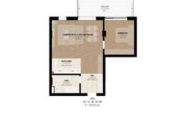 Apartament 2 camere, 54,53 mp, balcon 12.21mp, semifinisat, imobil NOU!
