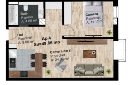 Apartament 2 camere, 49.86 mp utili, imobil nou, zona Leroy Merlin!