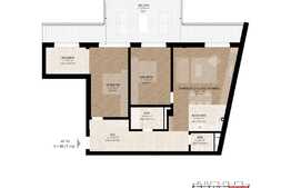 Apartament 3 camere, 88.72, balcon 33,46 mp, semifinisat, zona Garii