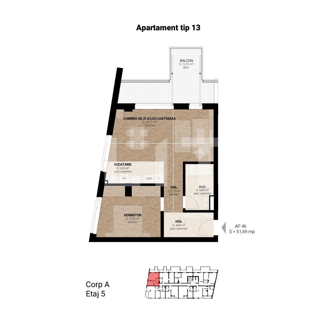 Apartament de vânzare 2 camere Semicentral - 54350AV | BLITZ Cluj-Napoca | Poza1