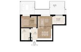 Apartament 2 camere, 56mp, terasa 32,43mp, semifinisat, imobil NOU!