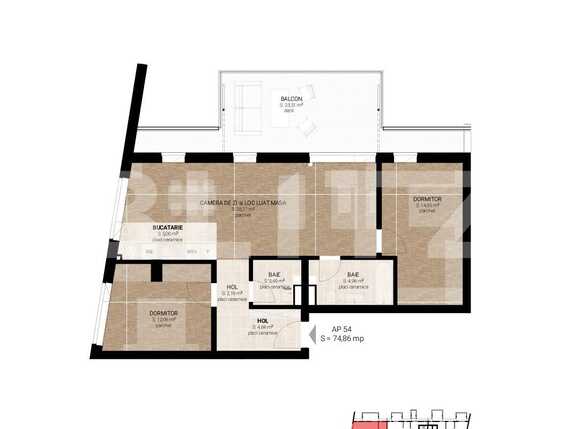 Apartament de vânzare 3 camere Semicentral - 54356AV | BLITZ Cluj-Napoca | Poza1