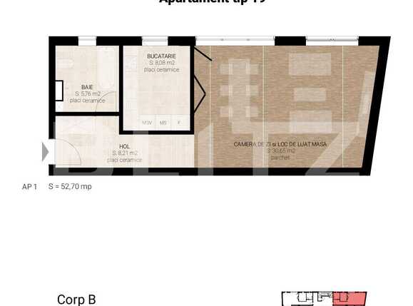 Apartament de vânzare 2 camere Semicentral - 54374AV | BLITZ Cluj-Napoca | Poza1