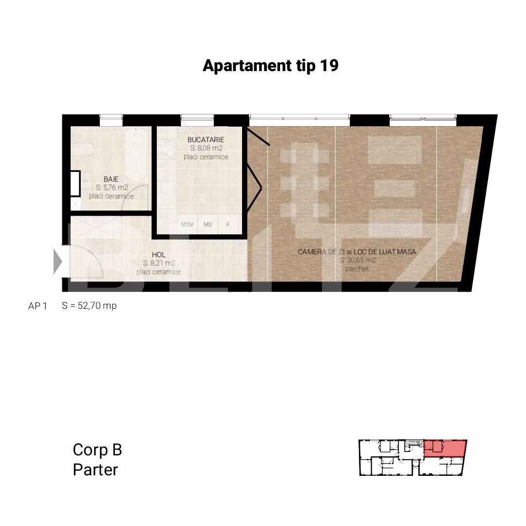 Apartament de vânzare 2 camere Semicentral - 54374AV | BLITZ Cluj-Napoca | Poza1