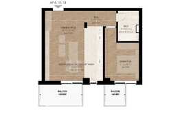 Apartament 2 camere, 52.08 mp, semifinisat, zona Dedeman