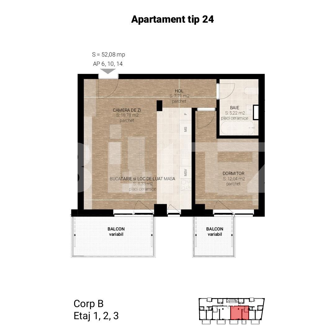 Apartament de vânzare 2 camere Semicentral - 54382AV | BLITZ Cluj-Napoca | Poza1