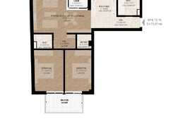 Apartament 3 camere, 75.37 mp, logie, balcon, semifinisat, zona Dedeman