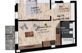 Apartament 2 camere, 40.55 mp utili, imobil nou, zona Leroy Merlin!