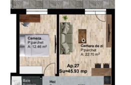 Apartament 2 camere, 45.93 mp utili, imobil nou, zona Leroy Merlin!