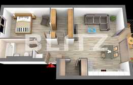 Apartament 2 camere finisat LA CHEIE, 58.30 mp, zona Primariei Baciu