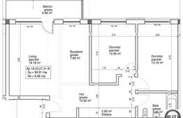 Vanzare 3 camere cu gradina de 53 mp, loc parcare, zona linistita