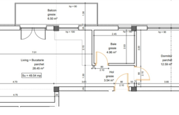 Apartament 2 camere, 50 mp, CF, balcon, zona strazii Tineretului!