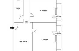 2 camere, 49 mp plus 2 balcoane, parcare inclusa