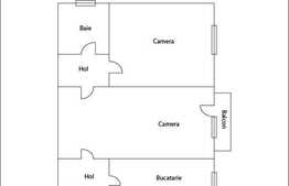 Vanzare 2 camere, zona Pietei Mihai Viteazul, loc de parcare in curte interioara