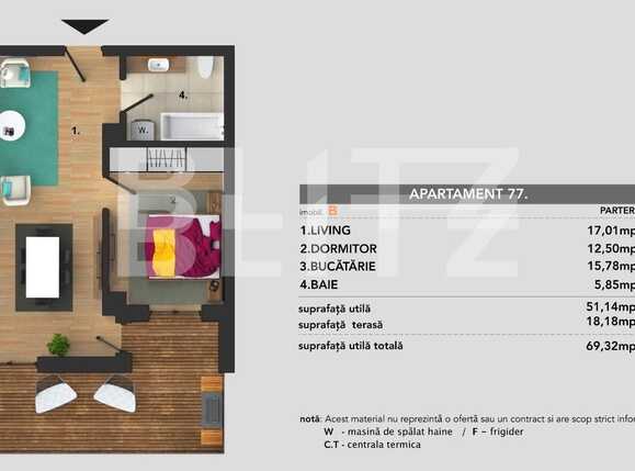 Apartament de vânzare 2 camere Bună Ziua - 55806AV | BLITZ Cluj-Napoca | Poza1