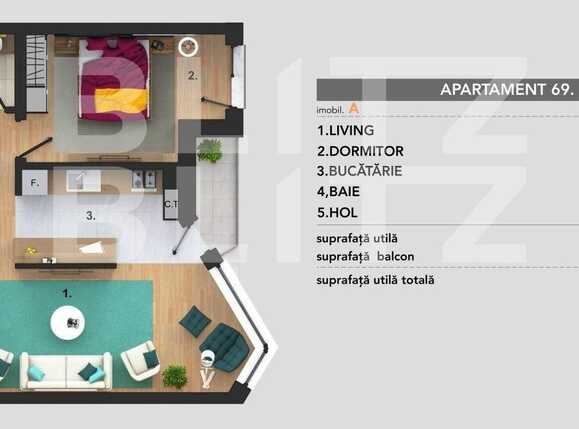 Apartament de vânzare 2 camere Bună Ziua - 56141AV | BLITZ Cluj-Napoca | Poza1