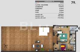 Ansamblu rezidential! Apartament 2 camere, 56 mp + terasa 158 mp, semifinisat, zona Mihai Românu