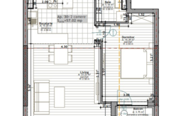 Vanzare 2 camere, 57 mp utili, 3.75 mp terasa, etaj intermediar, imobil nou!