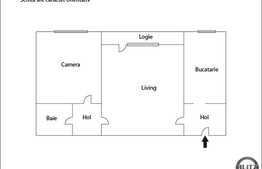 2 camere semidecomandate 52 mp,de vanzare, zona complex Nora