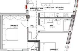 3 camere, 67.88 mp, etajul 1, imobil nou, zona strazii Fabricii!