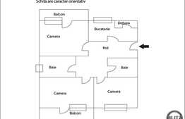 Apartament de vanzare, 3 camere decomandat, 65 mp utili, zona Meteor