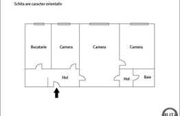 Apartament 3 camere, 60 mp utili, boxa la subsol, zona strazii Caragiale